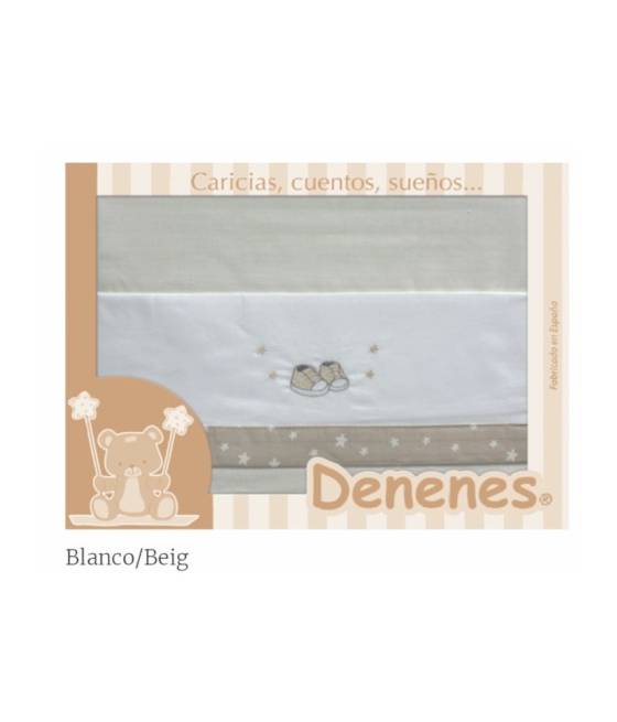 Sabanas Cuna Zapatillas Beige Algodon Denenes
