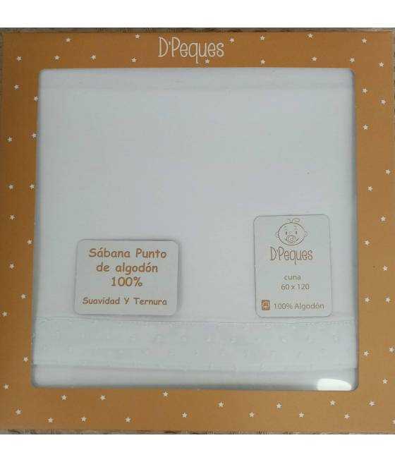 Sabana De Punto Coche 40*80 Plumeti Blanco Mod.452 D´Peques