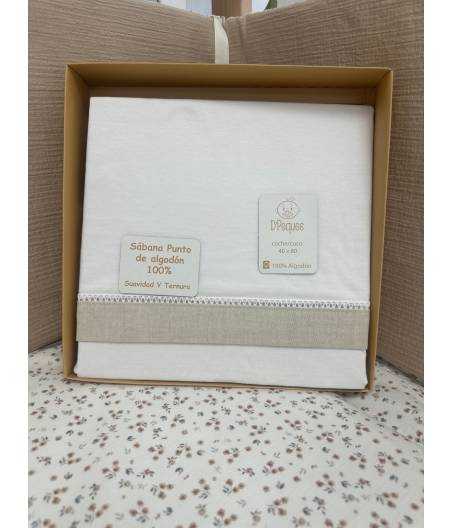 Sabanas De Algodón Coche Lino Beige DePeques