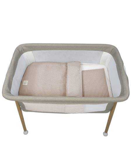 Edredón+Bajera+Almohada Minicuna Praline Moka Walking Mum
