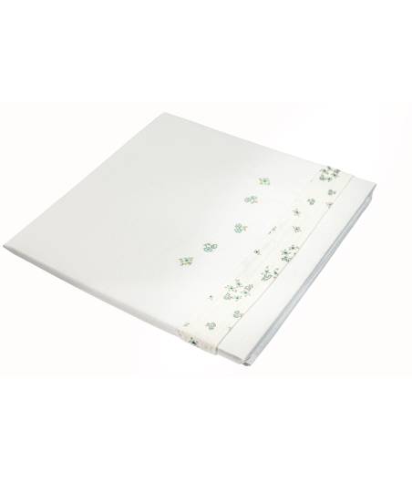 Sabanas De Cuna 60 x 120 Flores 606 Verde D'Peques