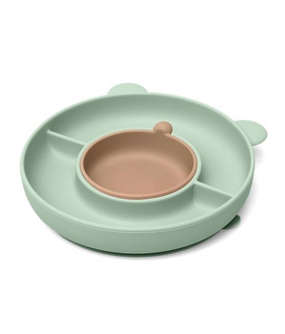 Plato Dividido Oso Silicona Kiokids
