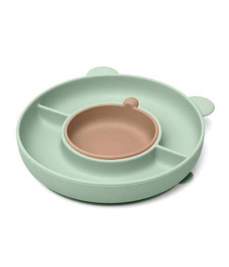 Plato Dividido Oso Silicona Kiokids