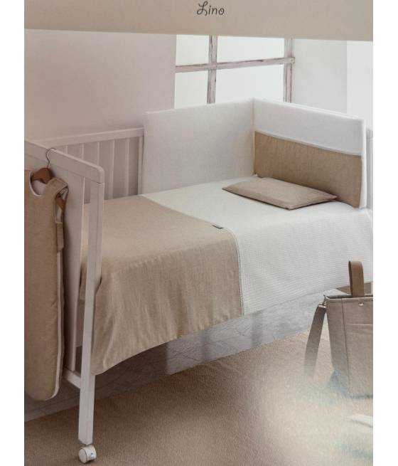Colcha y Chichonera Lino Beige D'Peques