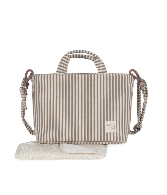 Bolso Canastilla Praliné Rayas Moka Walking Mum