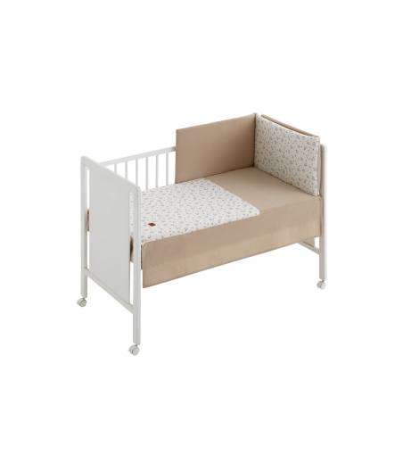 Colcha y Protector De Cuna Flor Beige 606 D'Peques