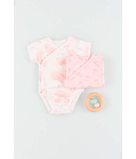Pack 2 Bodys Bebe Ballena Rosa