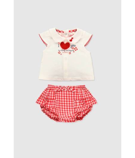 Conjunto Cuadro Vichy Boboli Niña