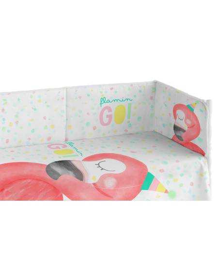 Protector o Chichonera Flamenco Tejido Piqué 100 % Algodon Cuna