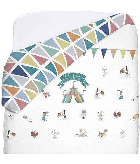 Funda Nordica Reversible De Minicuna Petit Circus Petit Lazzari
