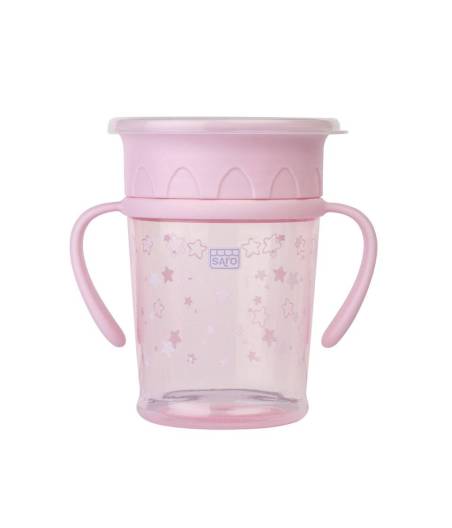 Vaso Antigoteo Amazing Cup Con Asas 360º Rosa 270 ml Saro