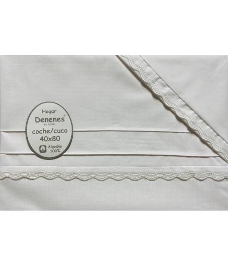 Sabanas De Coche Puntilla Bastas Blanco Denenes Ref. 162