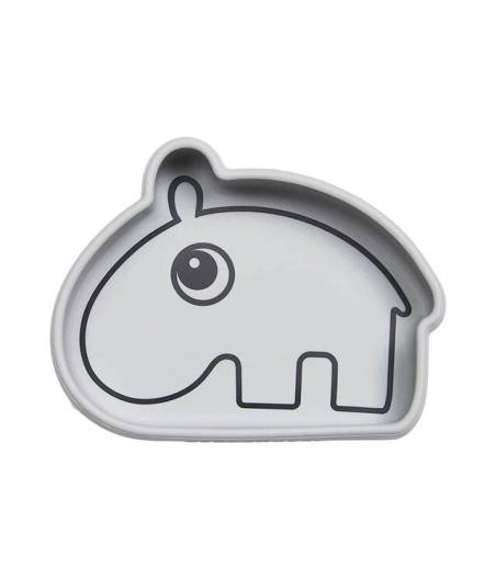 Bol / Plato De Silicona Con Ventosa Ozzo Gris Done By Deer